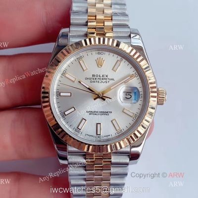 Noob Factory Best Rolex Datejust Replica Watches For Men With Silver Dial Jubilee Strap