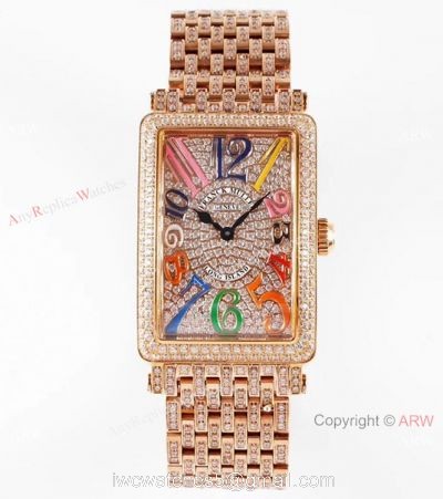 New! Swiss Copy Franck Muller Long Island Rose Gold Ice Watch Dream Markers