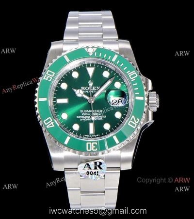 1-1 AR Factory V4 Swiss 3135 Rolex Submariner Hulk Watch Green Ceramic 904L Steel