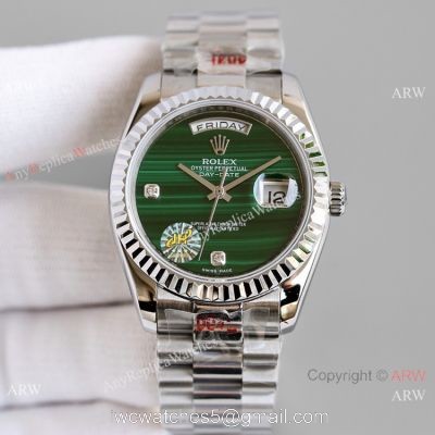 Swiss Copy Rolex Day-Date 36mm Watch Malachite Green Dial