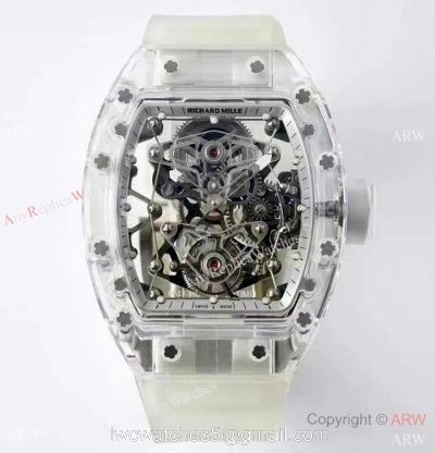 2020 New! True Double Tourbillon  EUR Swiss Richard Mille RM 56-02 Sapphire Tourbillon Watch 55mm