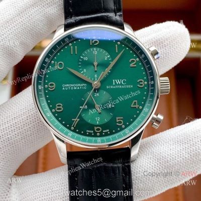 2020 New Copy IWC Portuguese Automatic Watch Green Dial