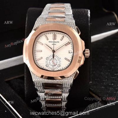 AAA Quality Patek Philippe Nautilus Chronograph Watches Diamond Band