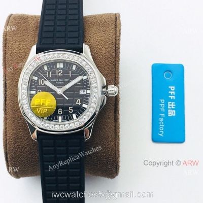 PFF Factory Copy Patek Philippe Aquanaut Luce Watch Black Dial Lady Size