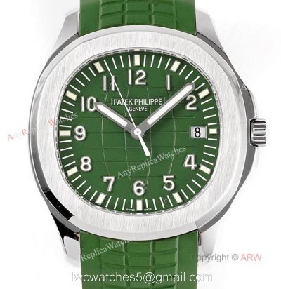 (ZF) Best Replica Patek Philippe 5168G Aquanaut Green Rubber Strap Watch Swiss Cal 324
