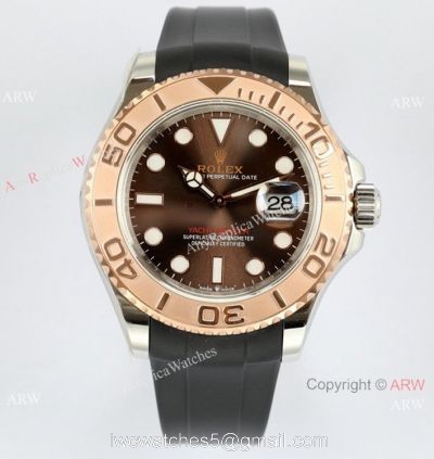 EW Factory Rolex Yacht Master 40mm Watch Chocolate Dial Rubber Strap