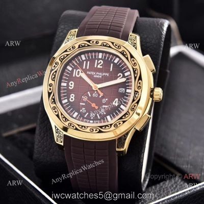 Patek Philippe Aquanaut Engraving Watches Brown Gradient Dial 42mm