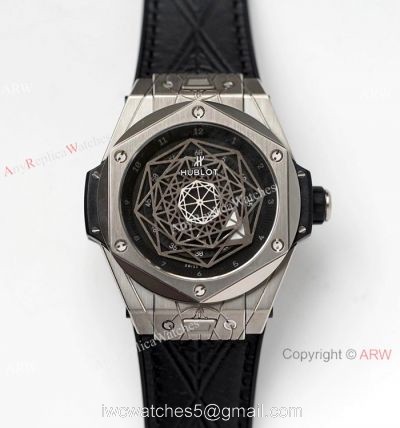 NEW! Swiss Replica Hublot Big Bang Sang Bleu Titanium Watch Black Face
