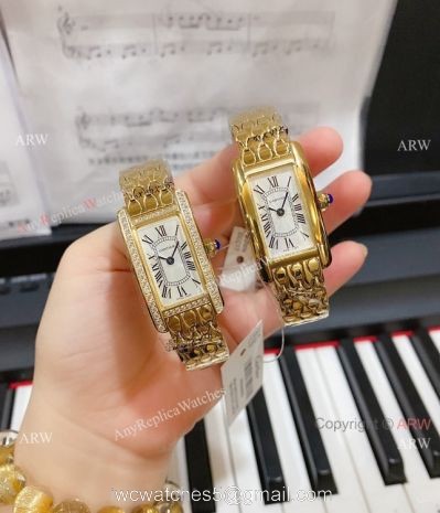 2020 NEW! Cartier Tank AmEricaine Yellow Gold Quartz Watch