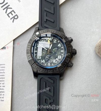 Replica Breitling Avenger Hurricane Military Watch Black Leather Strap