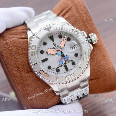 New Copy Rolex Popeye Yachtmaster Stainless Steel Watch Bamford Wrist