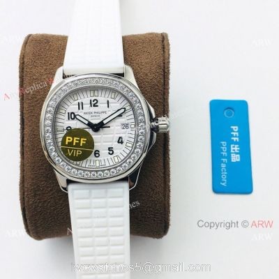 PFF Factory Patek Aquanaut Luce Quartz Watch Diamond Bezel Rubber Strap