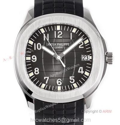 (ZF) Swiss 324 5167A Patek Philippe Aquanaut Grey Dial Black Rubber Band Automatic Watch Replica