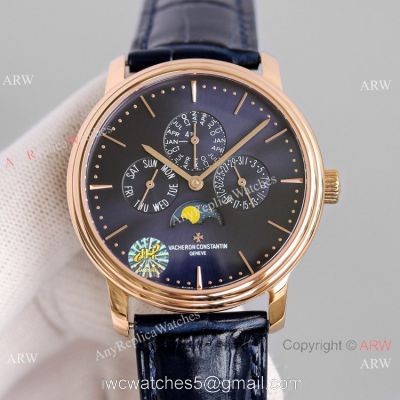 AAA Swiss Replica Vacheron Constantin Patrimony perpetual calendar Watches Rose Gold