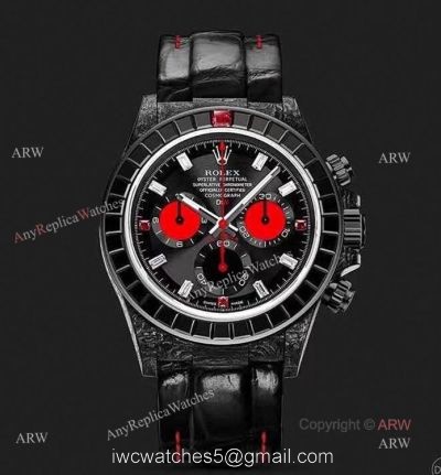 High Quality Replica Rolex Daytona Rainbow Black Carbon Swiss Quartz Watch