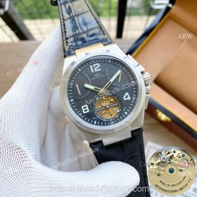 2020 New Copy IWC Aquatimer Tourbillon SS Black Dial Watches