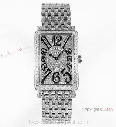 New! Iced Out Franck Muller Long Island Replica Watch Swiss Quartz
