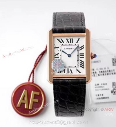 New! AF Factory Cartier Tank Solo Rose Gold Replica Watch Swiss Quartz