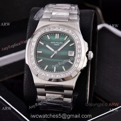 Copy Patek Philippe Nautilus Automatic Wrist Malachite Green Dial 40mm