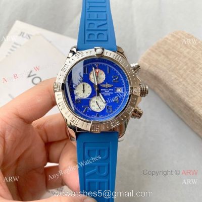 Copy Breitling Super Avenger II 45mm Watch Blue Rubber Strap