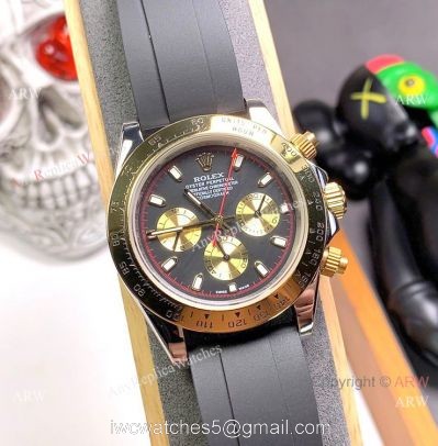 2020 NEW! Copy Rolex Daytona Paul Newman Watch 2 Tone Rubber Strap