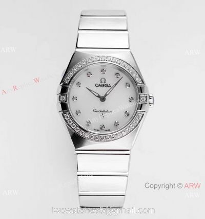 NEW! Swiss Grade Copy Omega Constellation 28mm Watch White MOP Dial