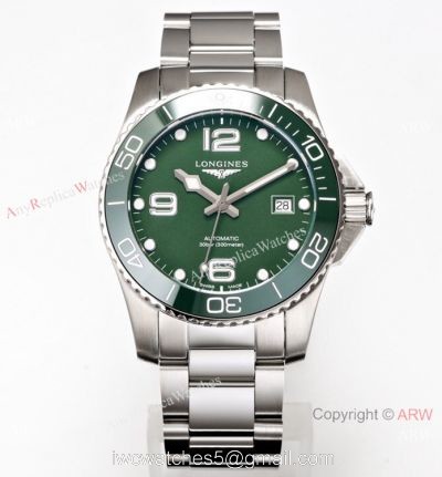 Swiss Grade 1A Longines Hydroconquest Green Ceramic Watch 41mm