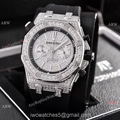 Audemars Piguet Royal Oak Offshore Diver Iced Out Watches Rubber Strap