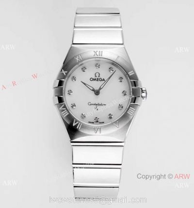 NEW Swiss Copy Omega Constellation Silver Steel Watch 28mm Women