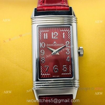 Swiss Copy Jaeger-LeCoultre Reverso Duetto Quartz Watch  Lady Size  Rose Red Face