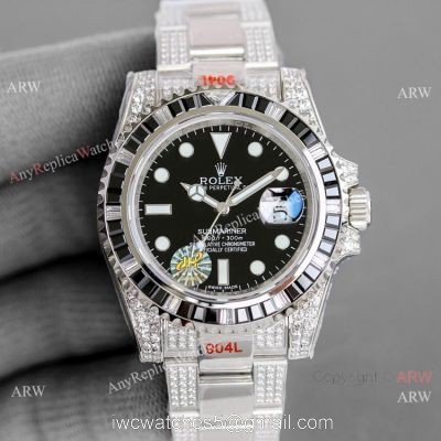 JH Factory Copy Rolex Submariner Iced Out Watch Swiss 2836 Diamond Band