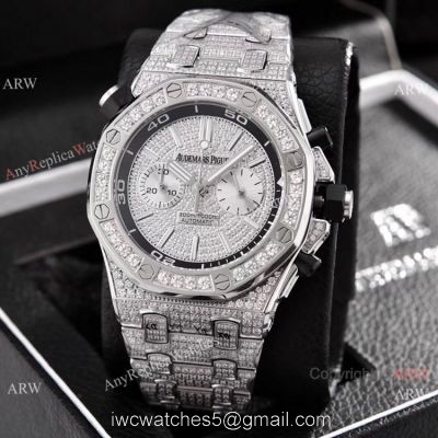 Copy Audemars Piguet Royal Oak Offshore Diver Iced Out Diamond Watches 43mm