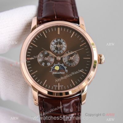Swiss Copy Audemars Piguet Jules Audemars Watches 41mm Brown Dial Rose Gold