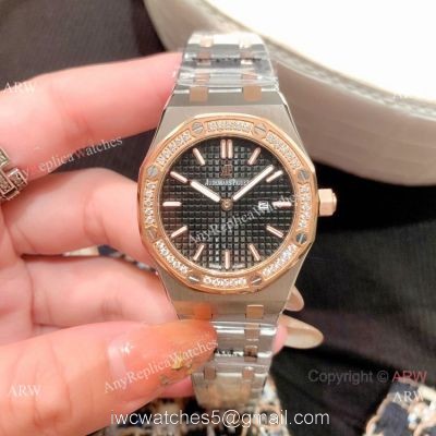 Clone Audemars Piguet Royal Oak Ladies Watch  Two Tone Rose Gold Diamond
