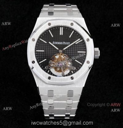 R8 Factory 1-1 Replica Audemars Piguet Royal Oak Tourbillon Watch Cal2924 Black Dial