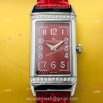 Swiss Copy Jaeger-LeCoultre Reverso One Duetto Ladies Watch Red and Silver