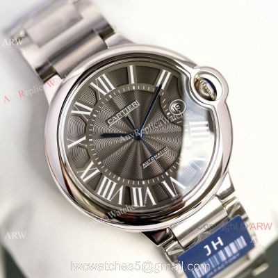 Swiss Grade Copy Cartier Ballon Bleu 42mm Watch Rhodium Dial