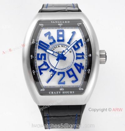 ABF Super Clone Franck Muller Vanguard V45 Crazy Hour Watch Blue Markers