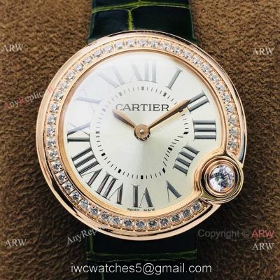 Swiss Copy Cartier Ballon Bleu De Lady Watch Rose Gold Diamond