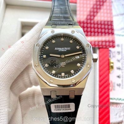 Buy Replica Audemars Piguet Royal oak Jumbo Yoshida Watch Black Leather Strap