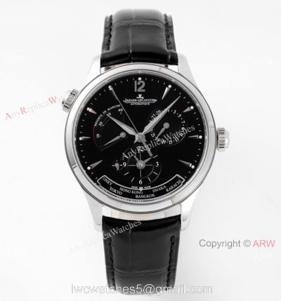 ZF Factory 1:1 Swiss Replica Jaeger leCoultre Master Watch Blue Face Leather Strap