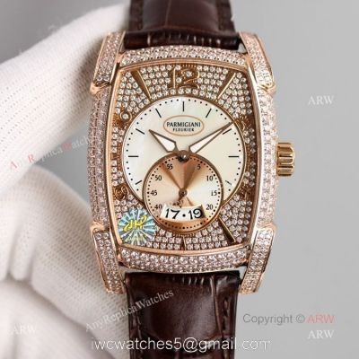 New Parmigiani Fleurier KALPA Rose Gold Diamond Watches Replica For Men