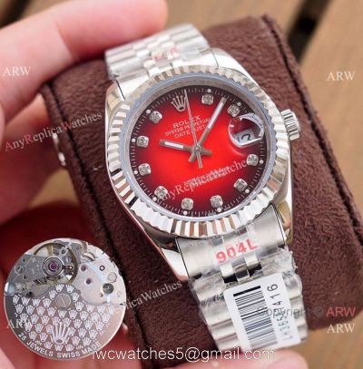 Swiss Quality Rolex Datejust Watches Stainless Steel Red Dial