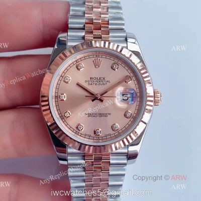 41mm Rolex Jubilee Rose Gold Datejust Noob Replica Watches For Men