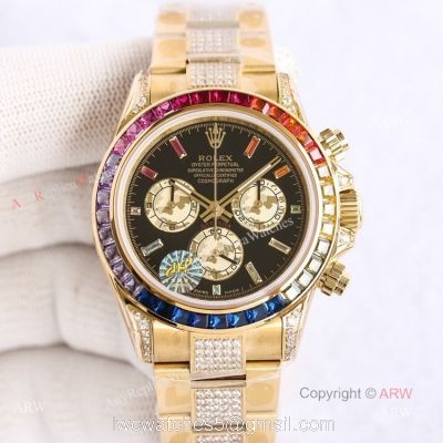 New Rolex Daytona Rainbow For Sale  Swiss 7750 Rolex Daytona Gold Watch Best Copy