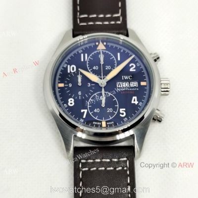 New Style IWC Big Pilot Spitfire Chronograph Watch Black Dial