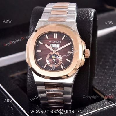 Copy Patek Philippe Annual Calendar Watches 39.5mm 2-Tone Rose Gold