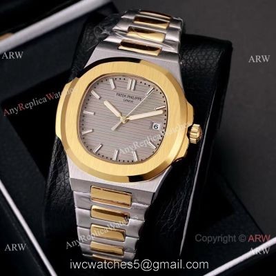 Knockoff Patek Philippe Nautilus 40mm Watches Two Tone Gray Dial