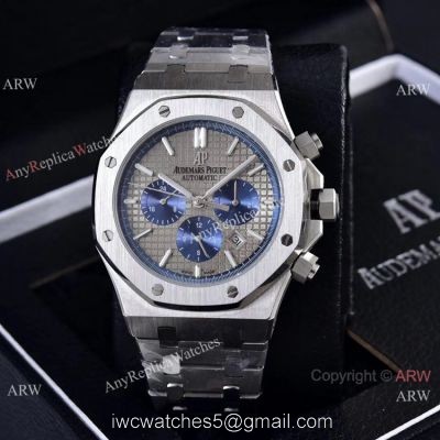 Knockoff Audemars Piguet Royal Oak 41mm Wrist Silver Steel Blue Sub-dials