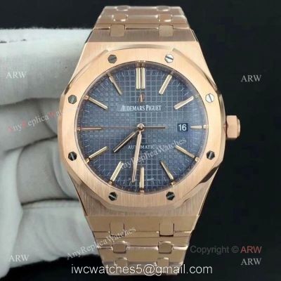 BF Factory Swiss Made Audemars Piguet Replica Watch 15400 Rose Gold Blue Dial